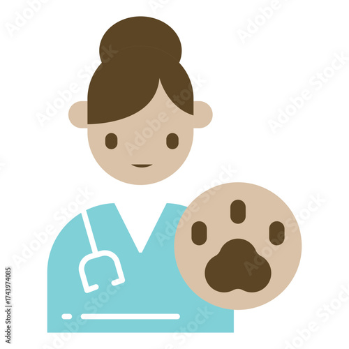 Veterinarian icon in flat style