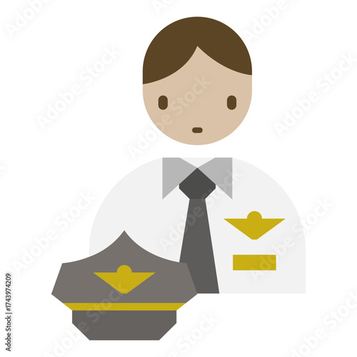 Pilot icon in flat style