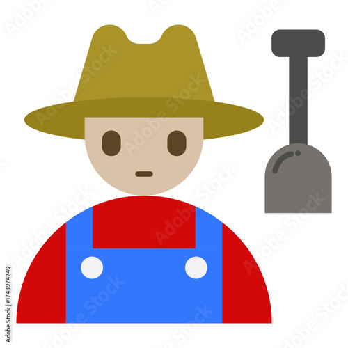 farmer icon in flat style