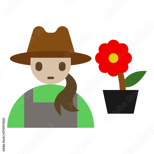 Gardener icon in flat style
