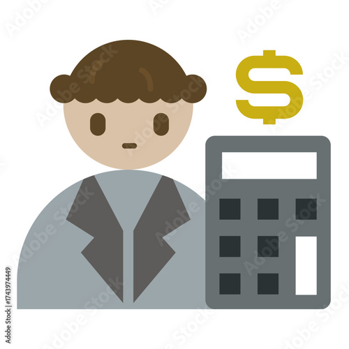accountant icon in flat style