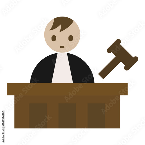 Judge icon in flat style