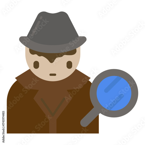 detective icon in flat style