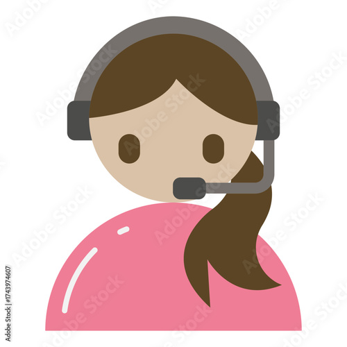 Customer Support icon in flat style