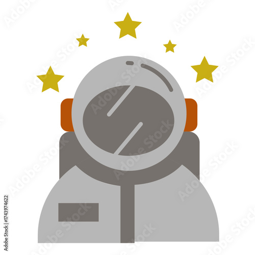 astronaut icon in flat style