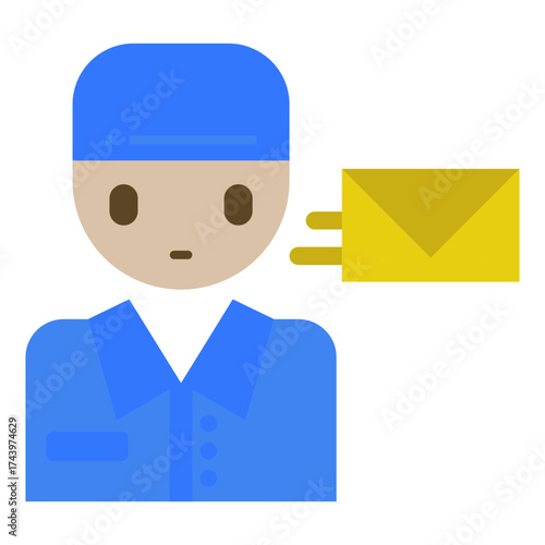 postman icon in flat style