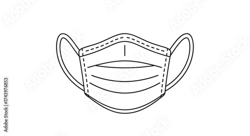 Disposable pleated medical face mask with ear loops for personal protection.
