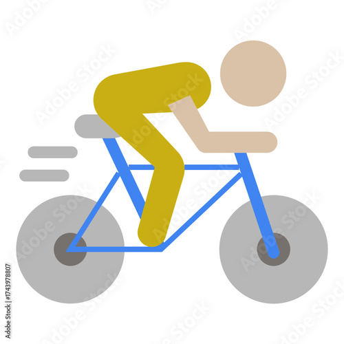 Cyclist icon in flat style
