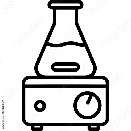 Stir plate outline icon vector