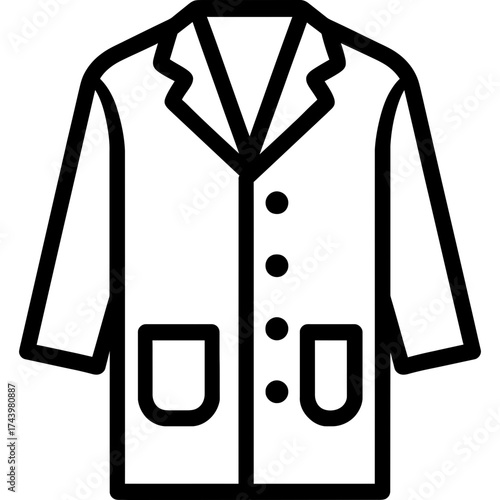 Lab coat outline icon vector