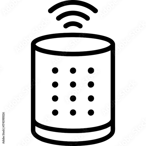 Smart speaker outline icon vector