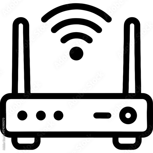 Router wifi outline icon vector