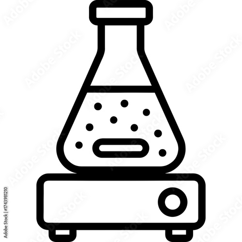 Yeast starter flask outline icon vector