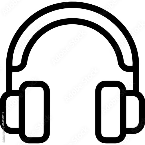 Headphones audio outline icon vector