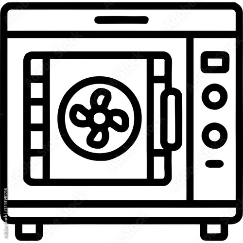 Commercial convection oven outline icon vector