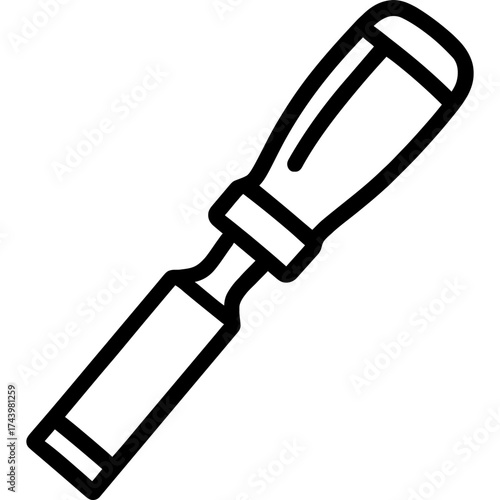 Mortise chisel woodworking outline icon vector