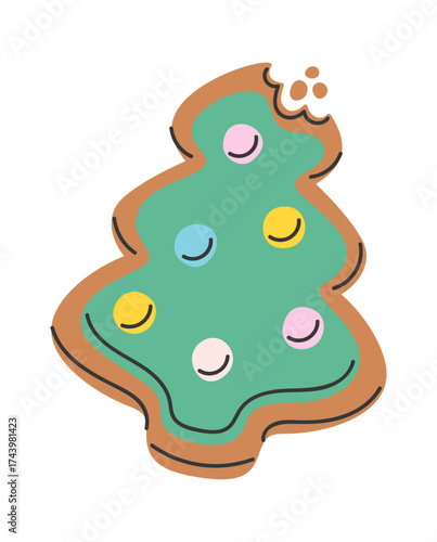 Christmas tree gingerbread cookies pastry