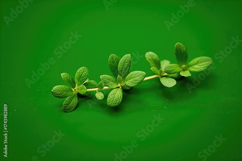 Single fresh oregano sprig ...