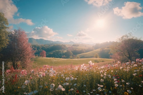 Blooming blossoms and lush ...