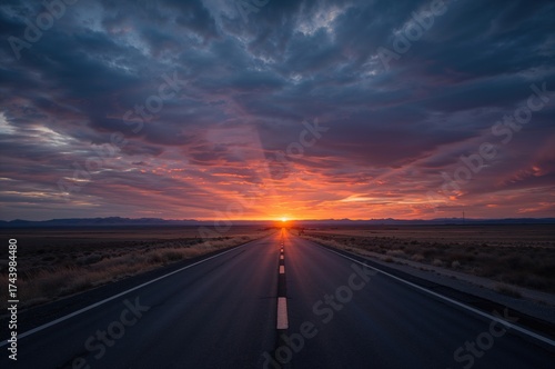 Evening journey along an em...
