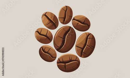 Delicious coffee beans arranged beautifully, perfect for your cafe or coffee shop branding and promotional materials
