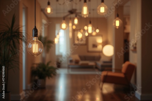 Cozy interior illuminated b...