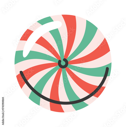 Round striped caramel candy sweets