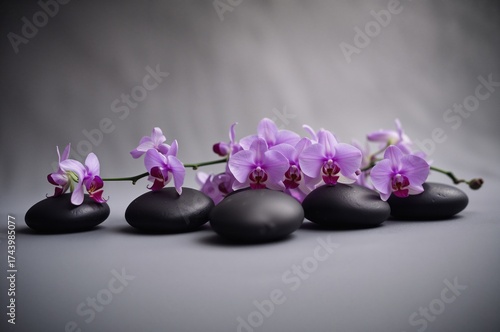 Orchid blooms paired with s...
