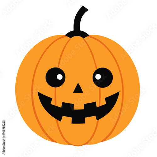 Illustration of a bright yellow pumpkin