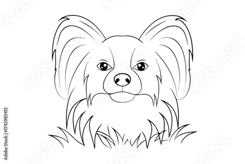 A cartoon dog with floppy ears peeking out from grass vector