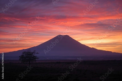 Mountain outline against th...