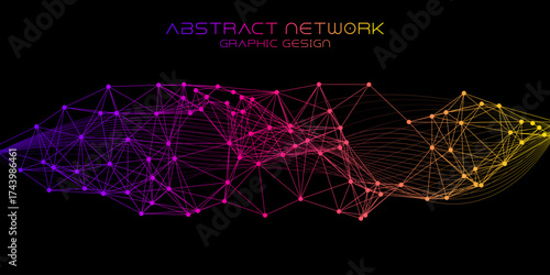 Vibrant abstract digital network background featuring interconnected nodes and glowing data lines, symbolizing global connectivity, technology, and futuristic innovation