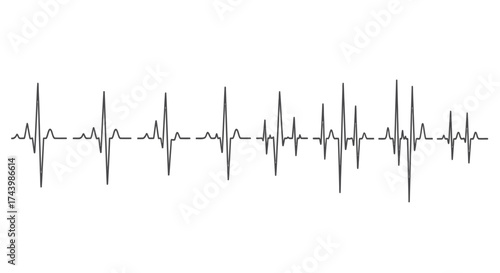 Continuous ecg electrocardiogram heartbeat line graph medical healthcare science vector