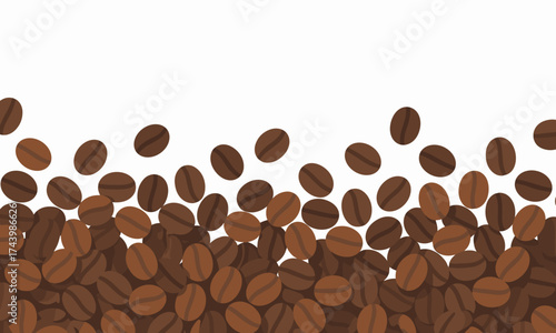Elegant brown coffee beans background for cafe menu, package design, or coffee shop promotions