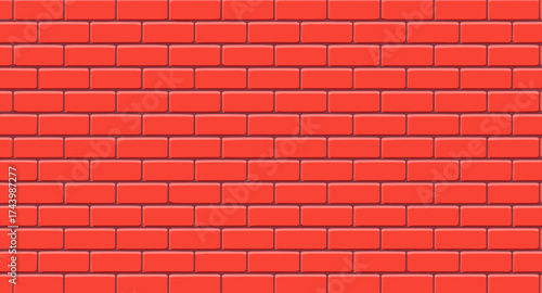 Vibrant red brick wall background offers textured modern design possibilities for creative projects and layouts