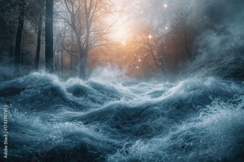 Abstract forest scene with ...