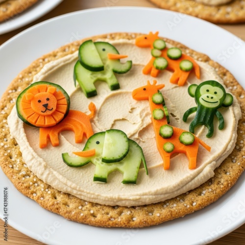 Wallpaper Mural Fun and creative animalshaped snacks made from vegetables and hummus on a cracker, perfect for kids parties and healthy eating Torontodigital.ca