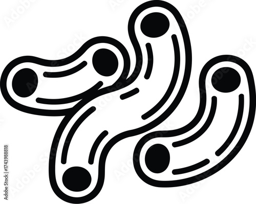 Bacteria vector illustration microbiology germs disease icon art