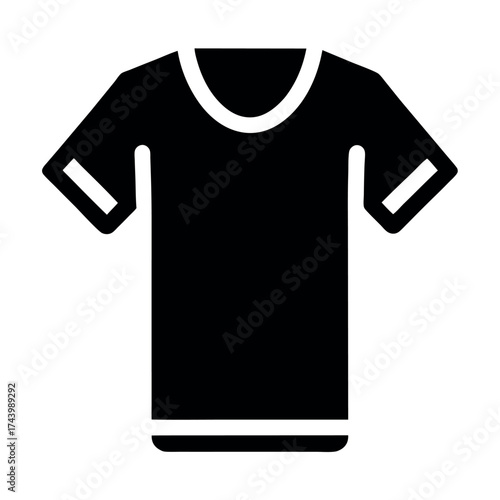 Black TShirt with White Stripes Icon Basic Clothing Illustration for Designers
