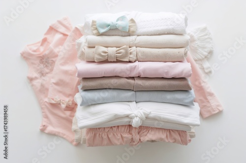 Pile of infant girl garment...
