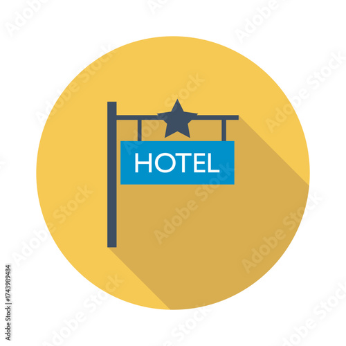 Discover Cozy Hotels Lodging Travel Planning Icon with Star Accent Perfect for Vacation Getaways and Business Trip