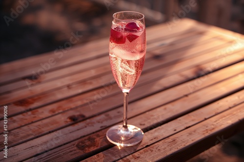 Chilled pink champagne cock...