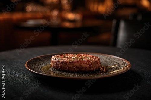 Grilled T-Bone Steak Served...