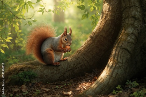 Nut-consuming squirrel