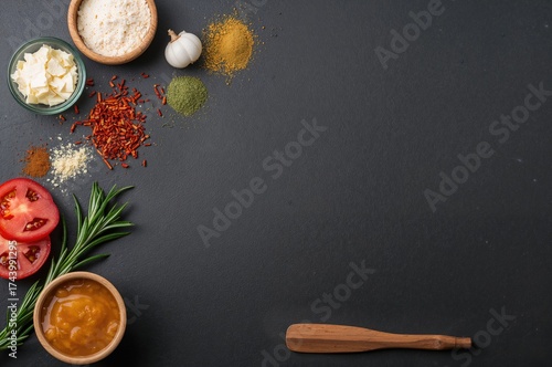 Lemon sauce and spices with...