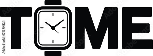 Minimalist Design Perfect for Timekeeping and Technology Concepts silhouette