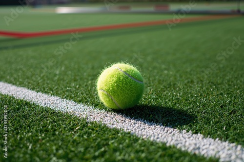 Close-up of a tennis ball o...