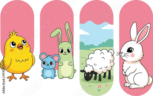 easter bunny and easter eggs