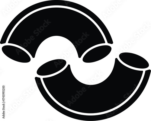 Macaroni pasta elbow shape vector food illustration design art