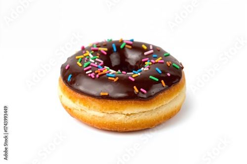 Sweet frosted donut on a pl...